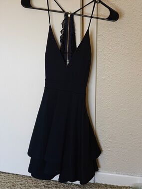Windsor Navy Lace-Back Fit & Flare Dress